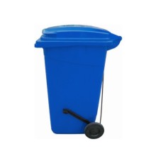 240 Litre Lacivert Plastik Çöp Konteyneri Pedallı