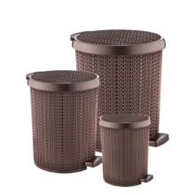 Örgü Pedallı Çöp Kovası 3’ Lü Set