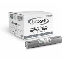 SIFIR ATIK ÇÖP TORBASI GRİ METAL ATIK BATTAL BOY ÇÖP TORBASI 72 X 95 20 RULO